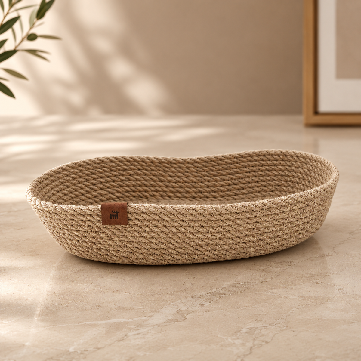 Karaca Home Alba Jute Oval Decorative Plate 37 cm, 300.22.02.0953