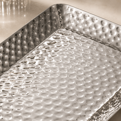 Karaca Home Loren Rectangular Silver Tray 33 x 15 cm, 300.23.01.0039