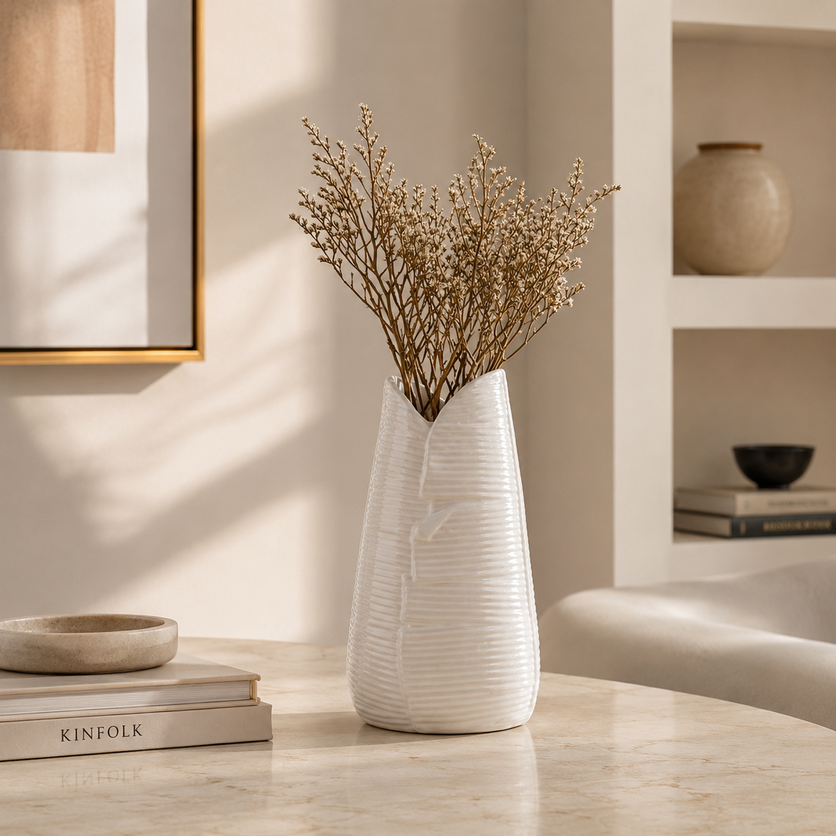 Karaca Home Leaf Sculptural Vase 24 cm, 300.23.01.0315