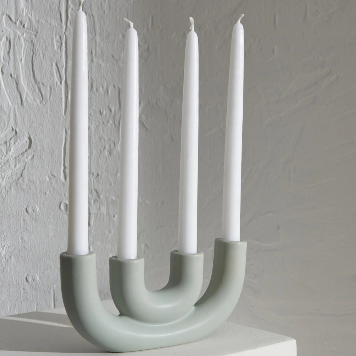 Karaca Home Martina 4-Piece Decorative Candlestick Set - Aqua Green, 300.23.01.0519