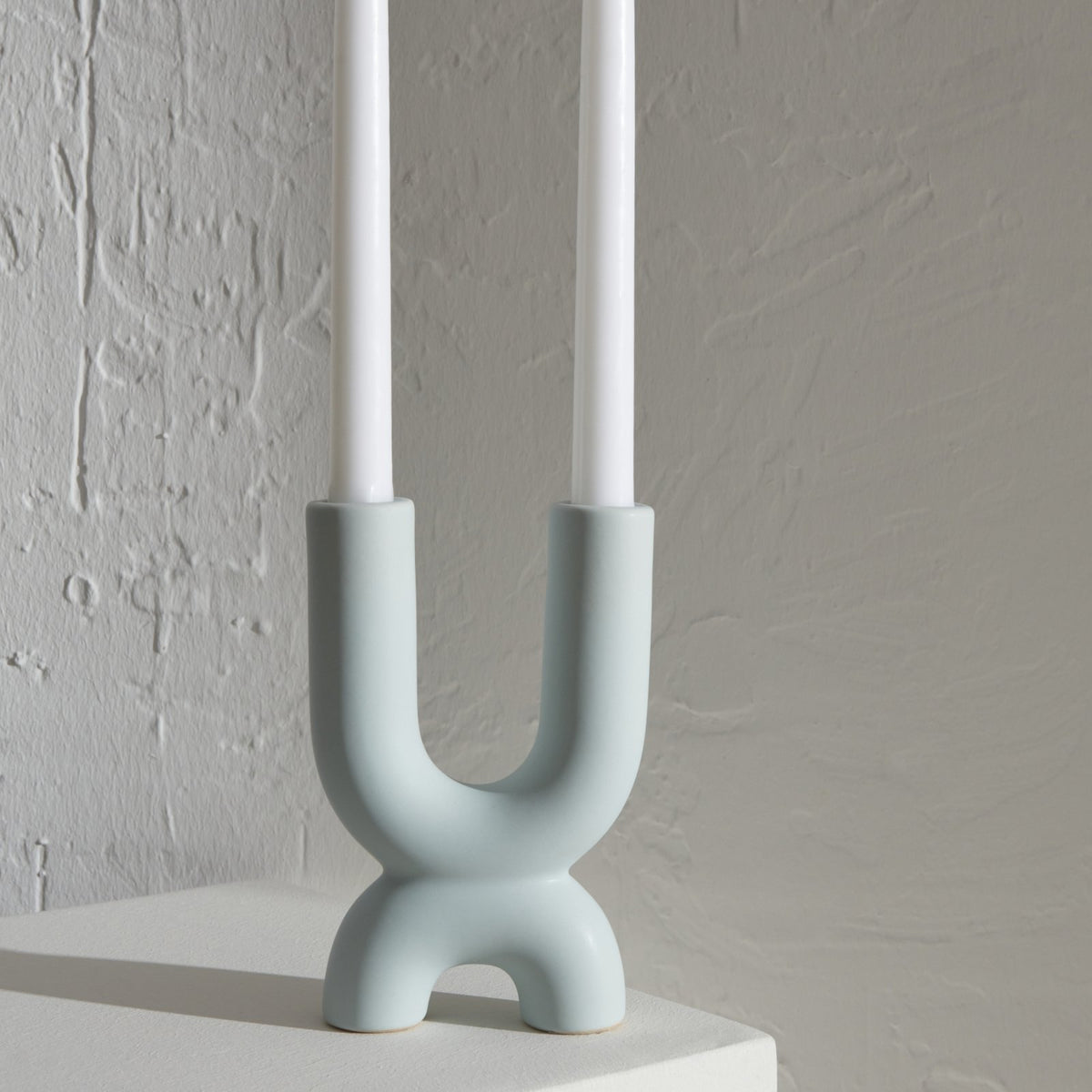 Karaca Home Martina Set of 2 Decorative Candlesticks - Light Blue, 300.23.01.0521