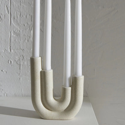 Karaca Home Martina 4-Piece Decorative Candlestick Set - White, 300.23.01.0526