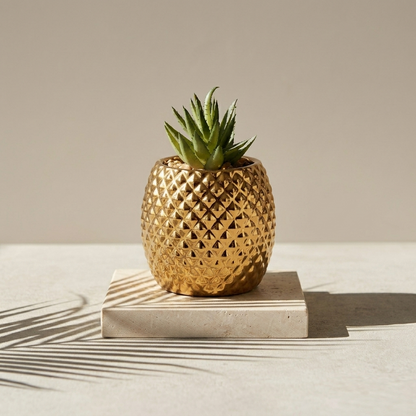 Karaca Home Lesley Gold Decorative Planter, 300.23.01.0533