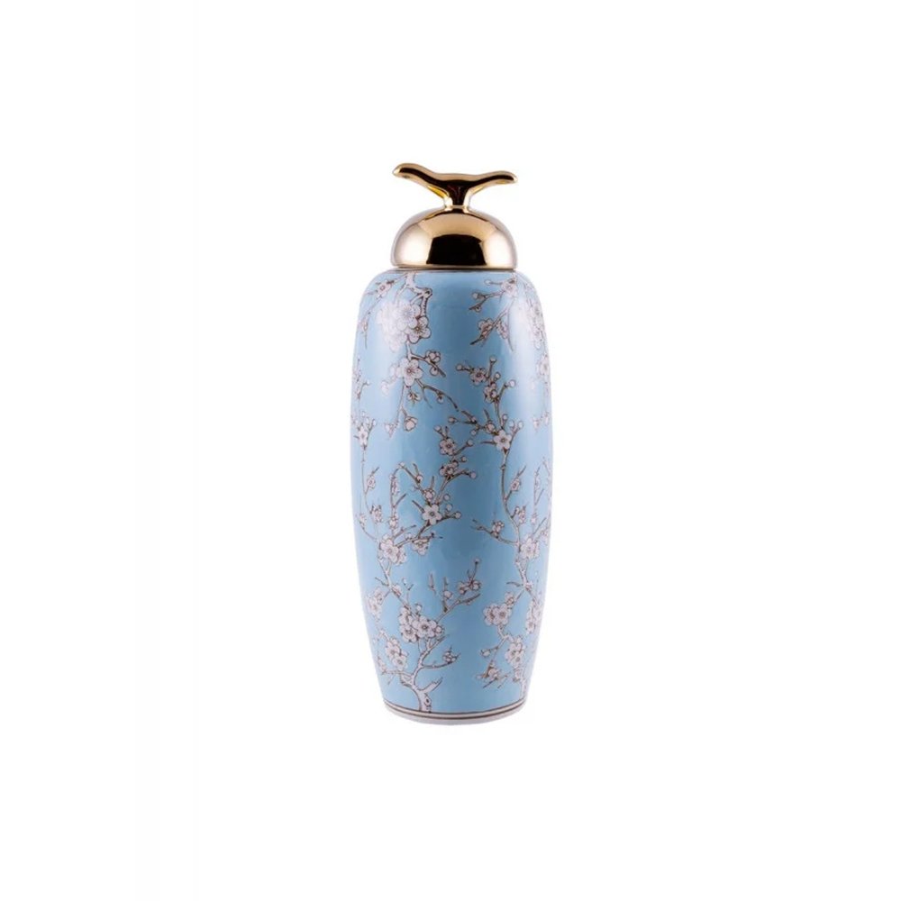 Karaca Home Deep Vase 48 cm - Blue Floral, 300.01.01.2491