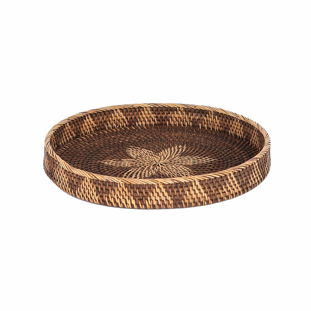 Karaca Home Antique Bohemian Rattan Tray 40 cm, 300.21.02.0116