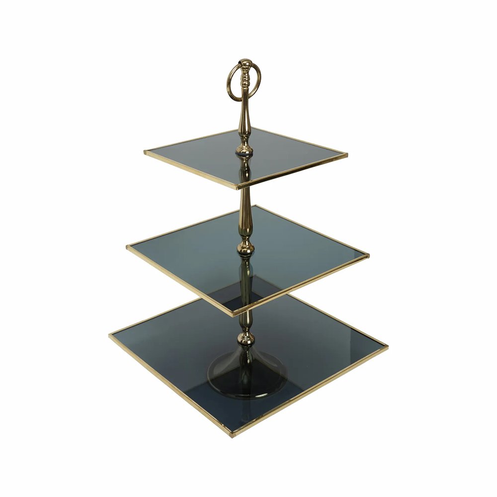 Karaca Home Line Glass Decorative 3-Tier Cake Stand 25 cm, 300.21.02.0759