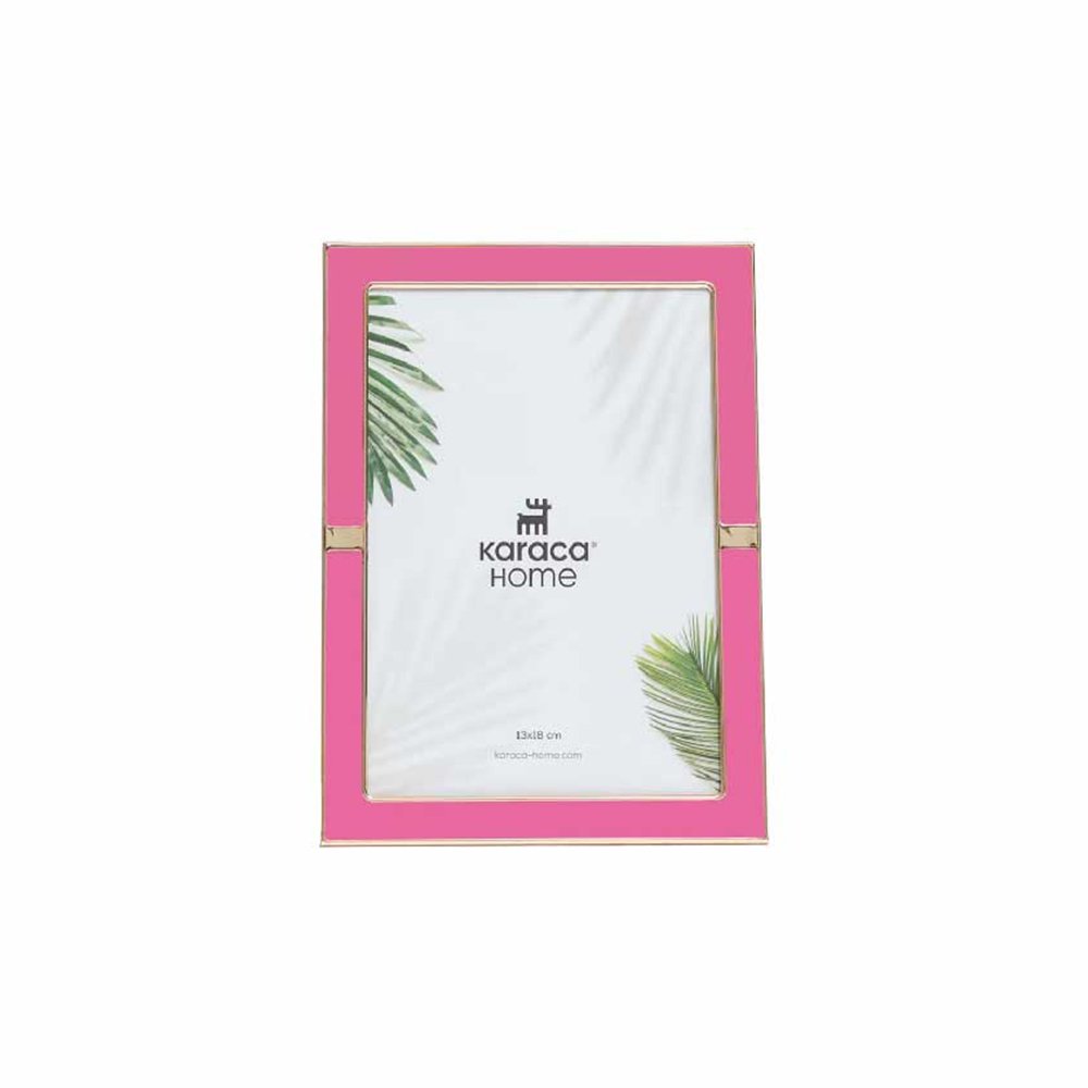 Karaca Home Jovanna Pink Photo Frame with Gold Detail - 13 x 18 cm, 300.22.02.0096