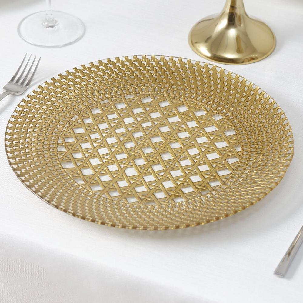 Karaca Home Lindy Gold Glass Placemat 33 cm, 300.22.02.0427
