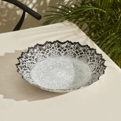 Karaca Home Kashida Silver Decorative Plate 34 cm, 300.22.02.0439