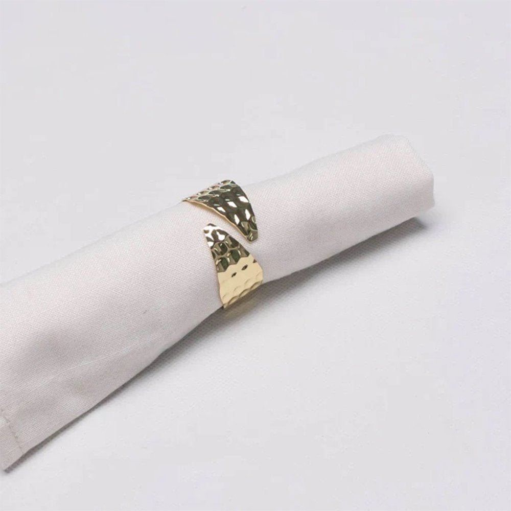 Karaca Home Hammered Metal Napkin Ring Set, 2Pcs