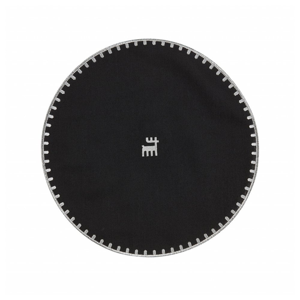 Karaca Home 50th Year 6Pcs Round Placemat [Black-Silver] 38cm, 300.22.02.0983