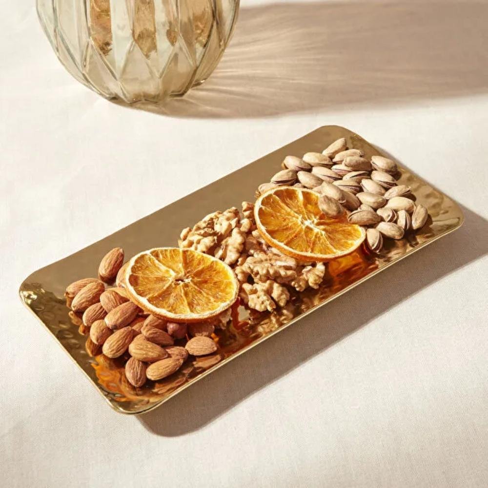 Karaca Home Loren Gold Decorative Tray – 25 × 12 cm, 300.23.01.0037