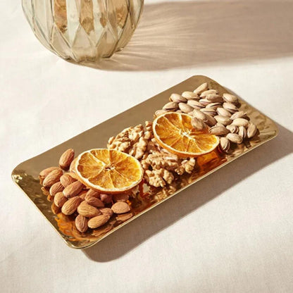Karaca Home Loren Gold Decorative Tray – 25 × 12 cm, 300.23.01.0037