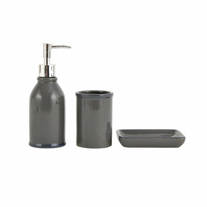 Karaca Home Plain 3-Piece Ceramic Bathroom Accessory Set, 300.23.01.0206
