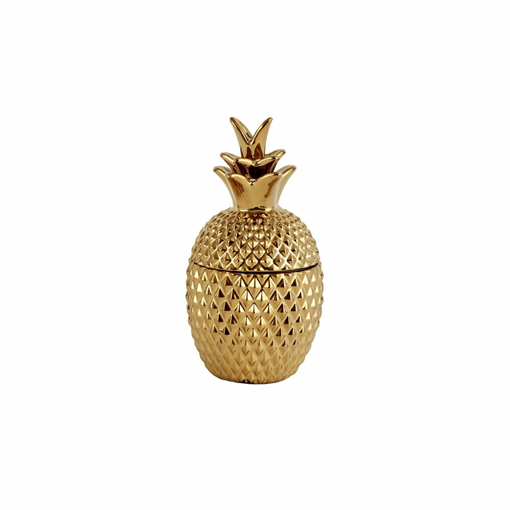 Karaca Home Lesley Pineapple Gold Decorative Lid 18 x 8 cm, 300.23.01.0532