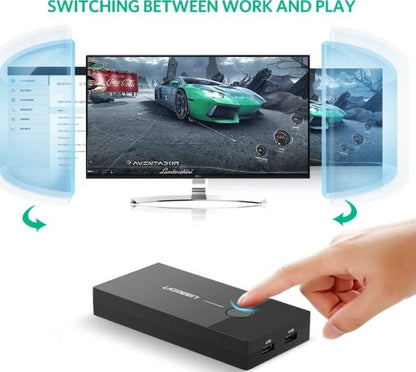 Ugreen, Kvm Switch Box Vga & 2 Port Usb, Full Hd Ugreen 30357
