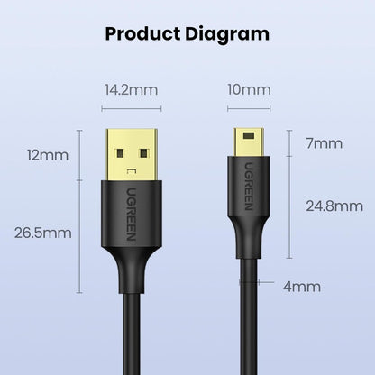 Ugreen, Usb 2.0 A Male To Mini Usb 5Pin Male Cable Ugreen Us132 - 10355 - 30472