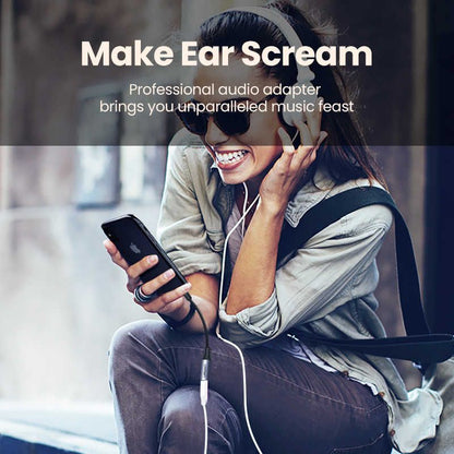 Ugreen, Lightning To 3.5Mm Audio Female Aluminum Braid 10Cm For Iphone, Ipod And Ipad