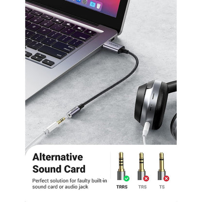 Ugreen, Usb Sound Card, Usb To 3.5Mm Female Jack Audio Adapter Ugreen Cm477 - 30757
