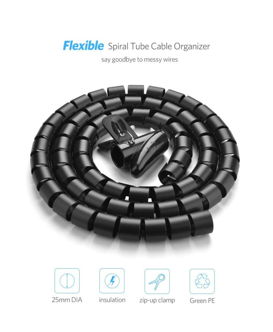 Spiral Cable Zipper Organizer Tube 3M, G171:X171Flexible And Can Be Cut Ugreen Lp121-30819