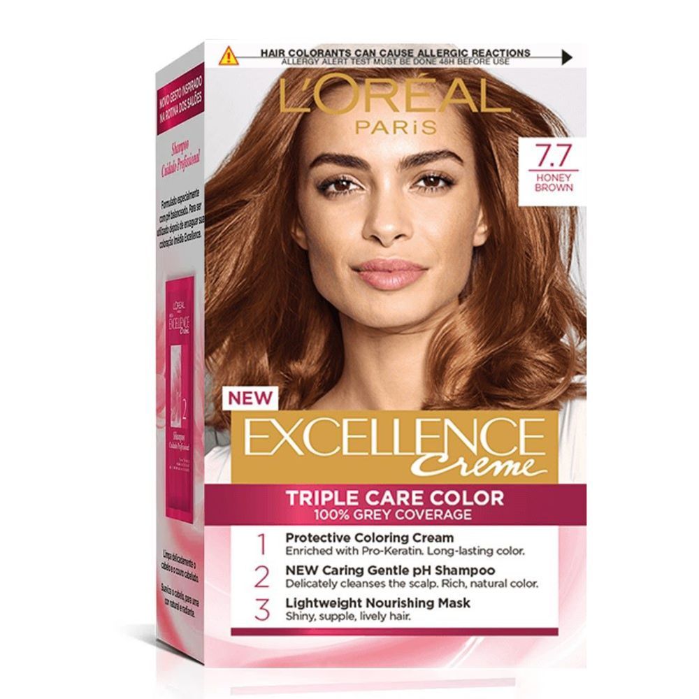 L'Oreal, Excellence Creme 7.7 Honey Brown