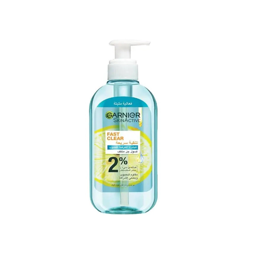 Garnier, Fast Clear 2% Salicylic Acid & Vitamin C Anti-Acne Gel Wash 200mL