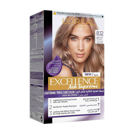 Garnier, Excellence Hair Coloration ASH Supreme 8.12 KI 003 Cool Pearl Light Blonde