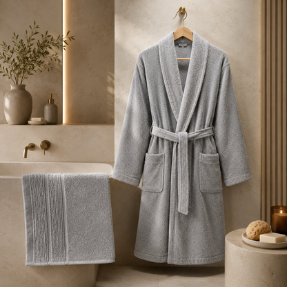 Karaca Home Lottie 100% Cotton Bathrobe Set - XL/XXL