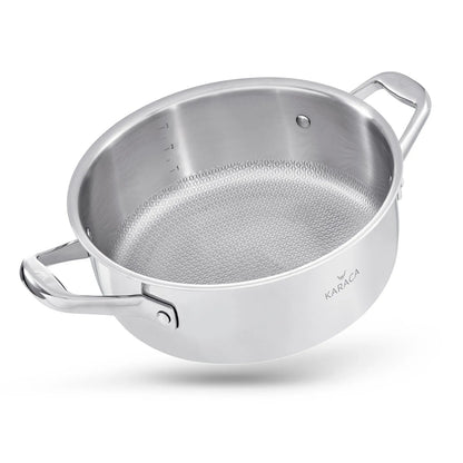 Karaca 3Ply PowerSteel 316+ Stainless Steel Induction Base Honeycomb Patterned Pot 20 cm, 153.03.08.1833