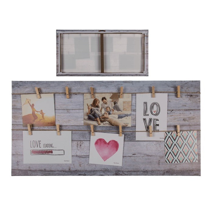 Out Of The Blue, Canvas Frame Clothes Line 30 X 60 Cm With 12 Mini Wooden Clips#94/2154.