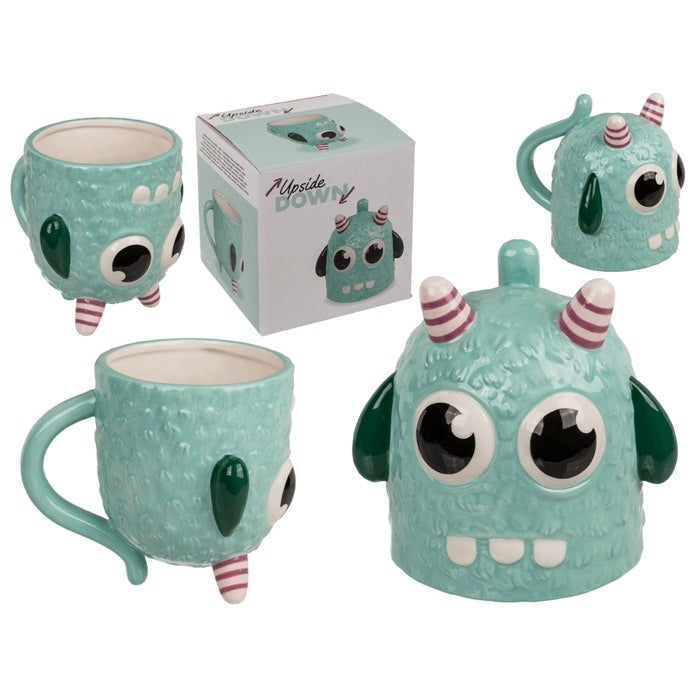 Out Of The Blue, Upside Down Mug Monster 12 X 14 Cm Dolomite 500 Ml #78/8387 Blue .