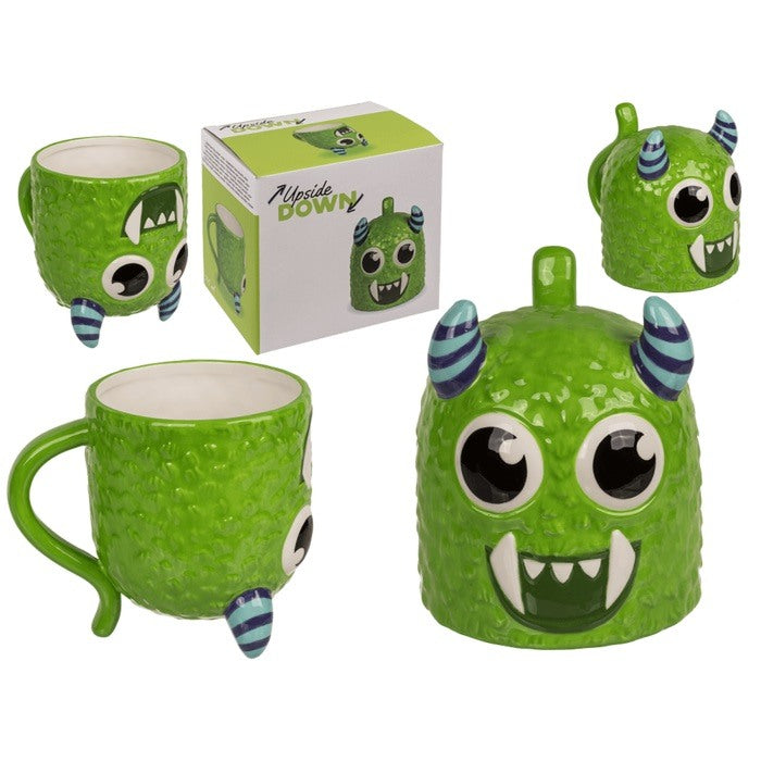 Out Of The Blue, Upside Down Mug Monster 12 X 14 Cm Dolomite 500 Ml #78/8388 Green