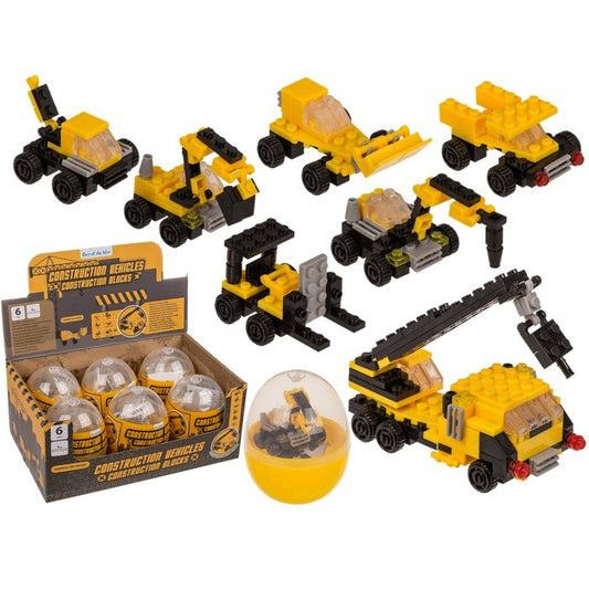 Out Of The Blue, Construction Blocks Constructions Vehicles 9 Cm In Plastic Capsule Assorted Shapes#?59/2208