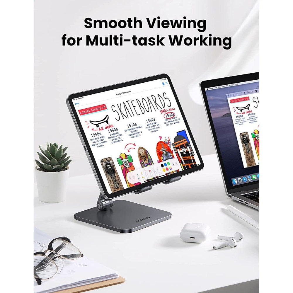 Ugreen, Aluminum Alloy Multi-Angle Phone And Tablet Stand, Height Adjustable & Foldable Holder
