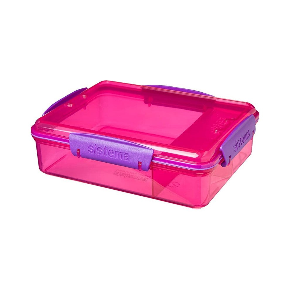 Sistema, SIS Lunch Box Snack Attack Duo Assorted 975ML (Pink), 41482PK