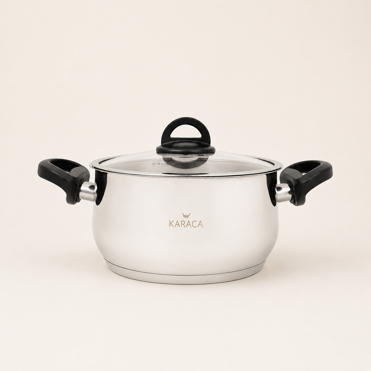 Karaca Florya Antibacterial Stainless Steel Cookware Set Black – 8 Pieces, 153.03.08.0416