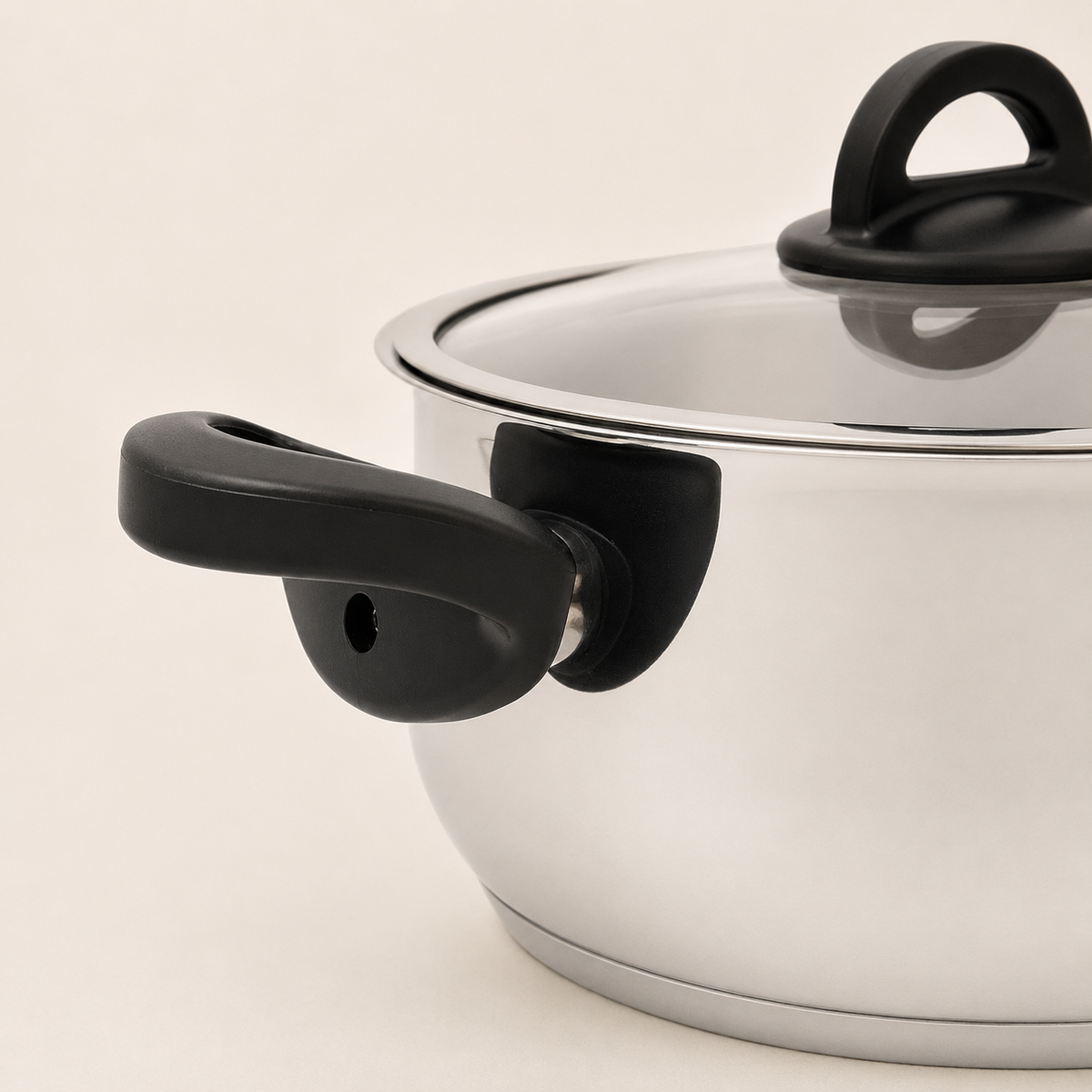 Karaca Florya Antibacterial Stainless Steel Cookware Set Black – 8 Pieces, 153.03.08.0416