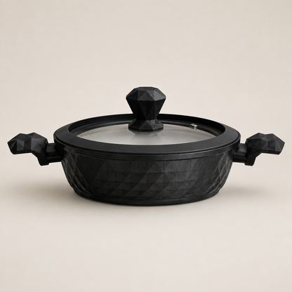 Karaca BioDiamond Non-Stick Antibacterial Handle Induction Shallow Casserole with Lid 30 cm, 153.03.08.0425