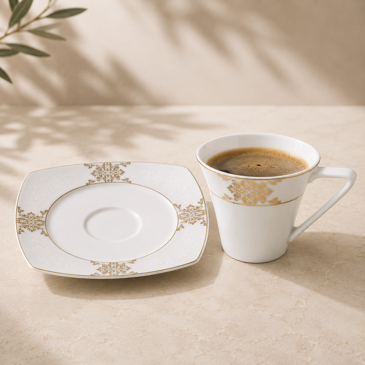 Karaca Fine Pearl 6-Piece Coffee Cup Set, 153.01.01.4268