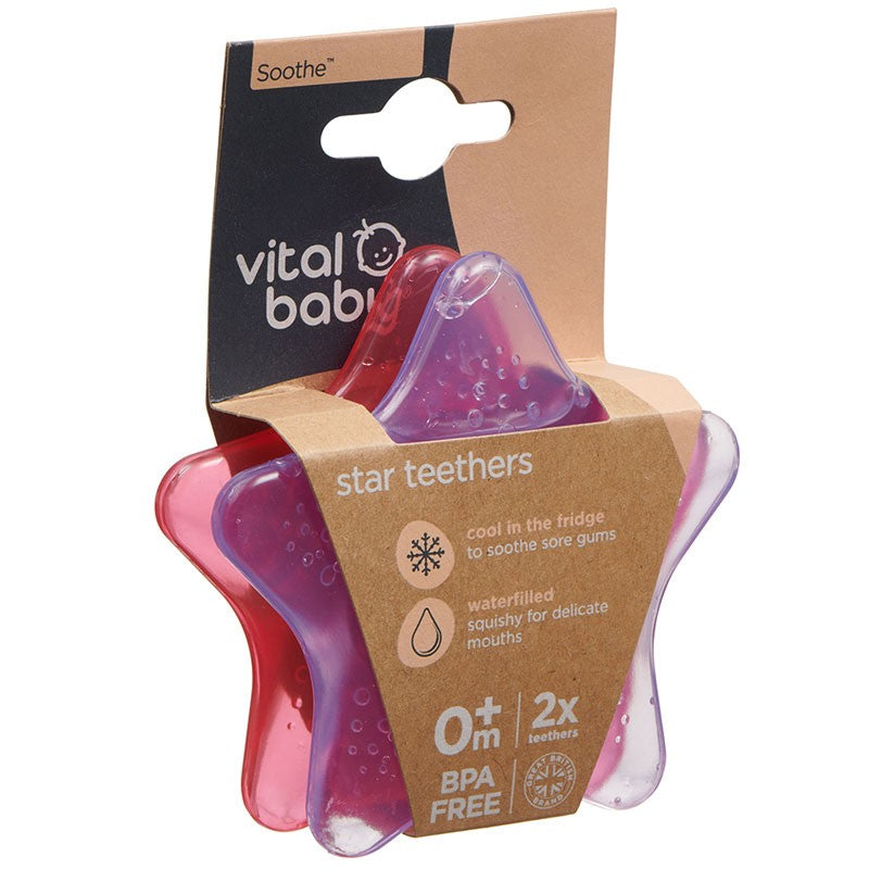 Vital Baby, Soothe Star Teethers 2pk, Available in Different Colors