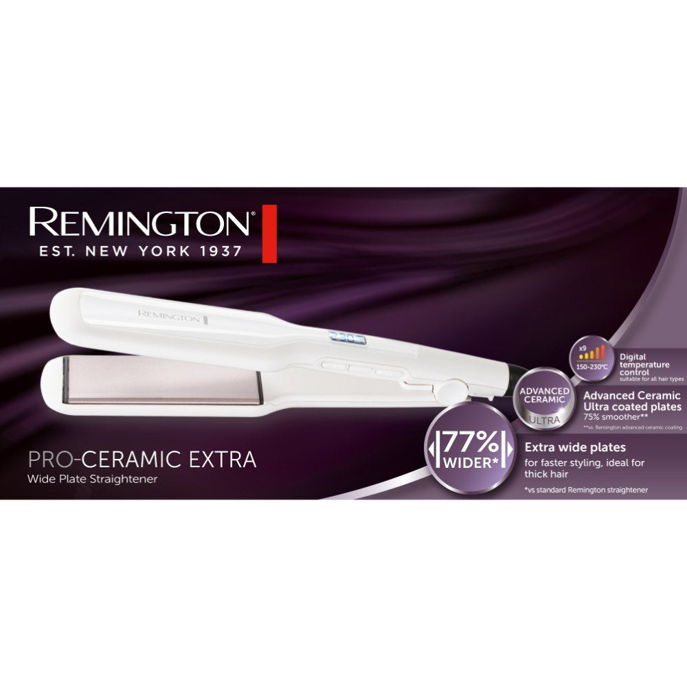 Remington, Pro-Ceramic Extra Wide Plate Hair Straightener