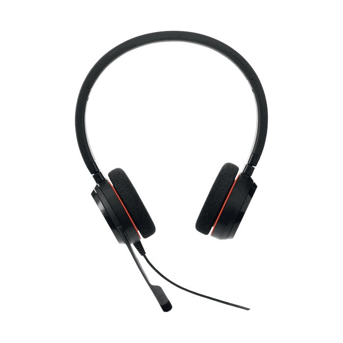 Jabra, Evolve 20 MS Stereo USB-A Corded Headphones for Music & Voice, Wired Headphones for VoIP Softphone with Passive Noise Cancellation - USB-Cable with Controller - foam earcushion, Black