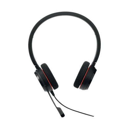 Jabra, Evolve 20 MS Stereo USB-A Corded Headphones for Music & Voice, Wired Headphones for VoIP Softphone with Passive Noise Cancellation - USB-Cable with Controller - foam earcushion, Black