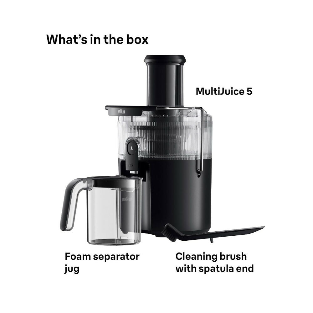 Braun Multi Juice 5 - 800W Cold Extraction Juicer XL Feed Chute [Black], SJ5000