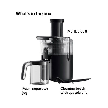 Braun Multi Juice 5 - 800W Cold Extraction Juicer XL Feed Chute [Black], SJ5000