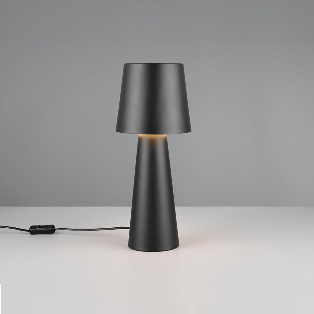 Black Metal Table Lamp 23 cm, Minimalist Design, 3 Light Levels, SK1951426
