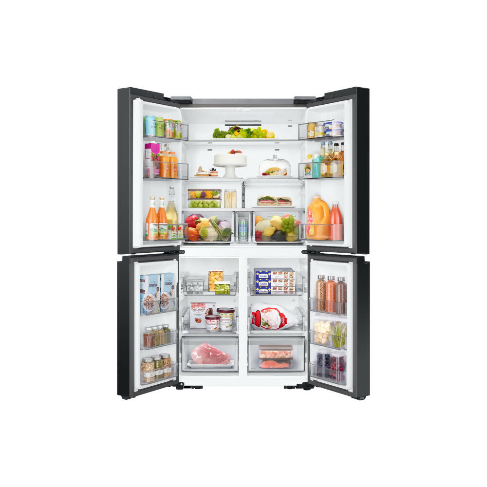 Samsung Bespoke T Style Black Glass French Door Refrigerator, 602L Net Capacity, RF65DB90B022LV