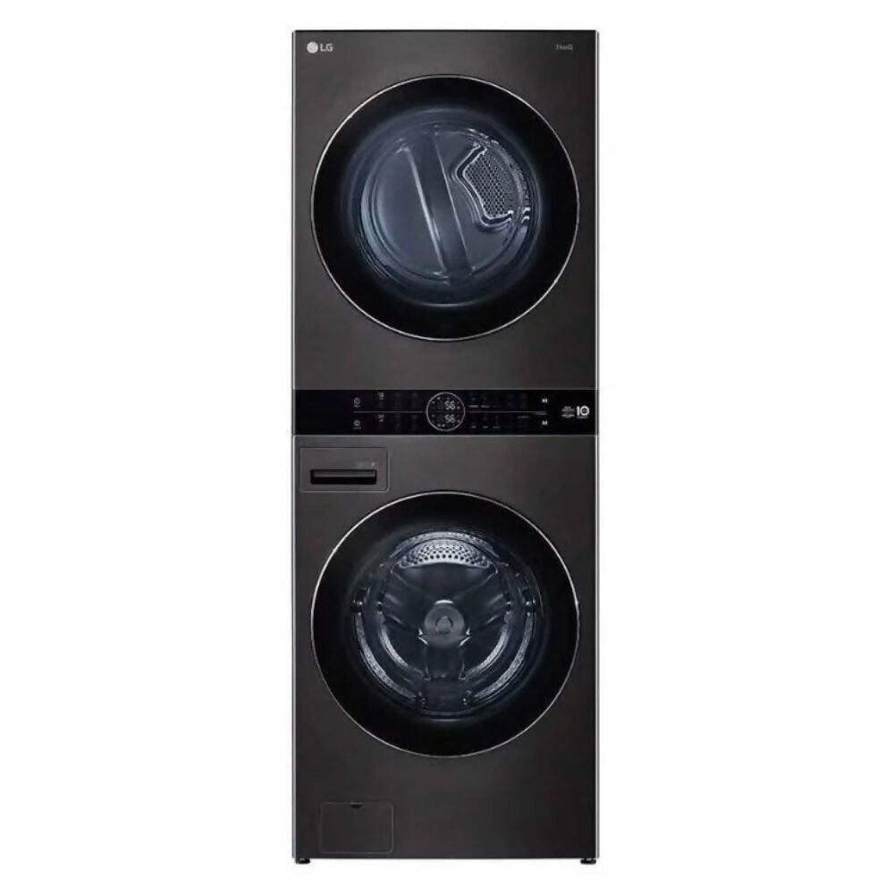 LG Single Unit Front Load 21/16kg, WashTower With Centre Control [Black], WT2116BRK