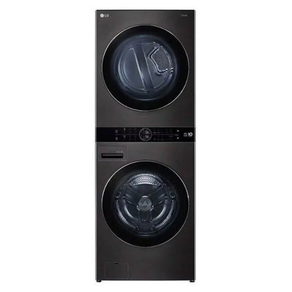 LG Single Unit Front Load 21/16kg, WashTower With Centre Control [Black], WT2116BRK