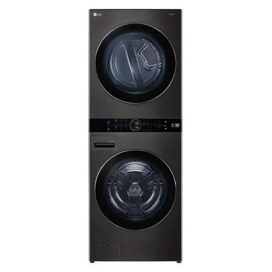 LG Single Unit Front Load 21/16kg, WashTower With Centre Control [Black], WT2116BRK